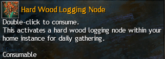 MMOJUGG Guild Wars 2 US Hard Wood Logging Node Details View of Item Function and Use